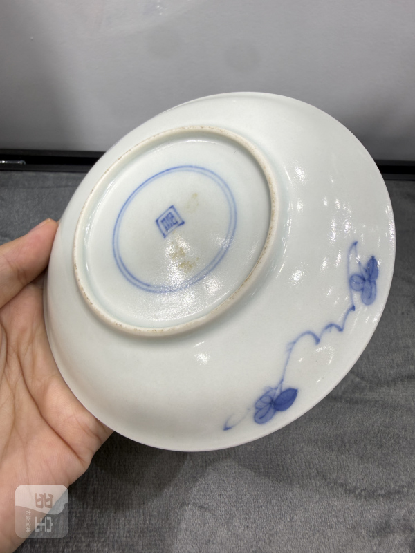 清康熙青花货郎图杯碟一套 - 图7